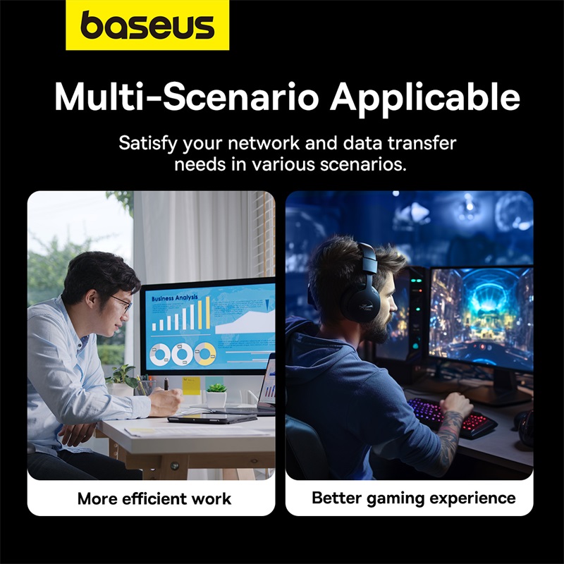 Cáp Mạng Baseus CAT8 40Gbps | Chống Nhiễu Tốt, Chơi Game & Streaming Siêu Mượt