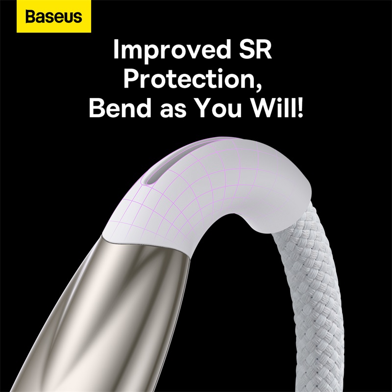 Cáp Sạc Baseus Glimmer 100W USB to Type-C | Dây Dù Bền, Có Đèn LED Báo Sạc, Tốc Độ 6A