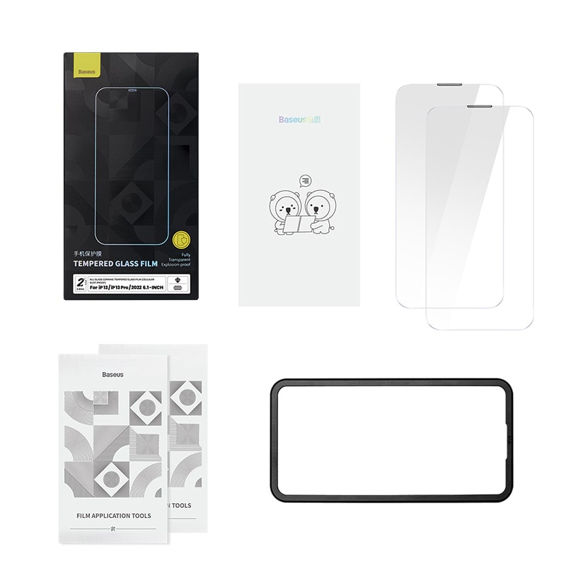 Kính Cường Lực Baseus Corning cho iP13/iP14 | Có Màng Loa Chống Bụi
