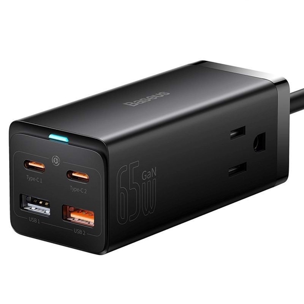 Trạm Sạc Baseus GaN3 Pro 65W 6 Cổng | 2AC, 2USB, 2Type-C, Kèm Cáp 100W