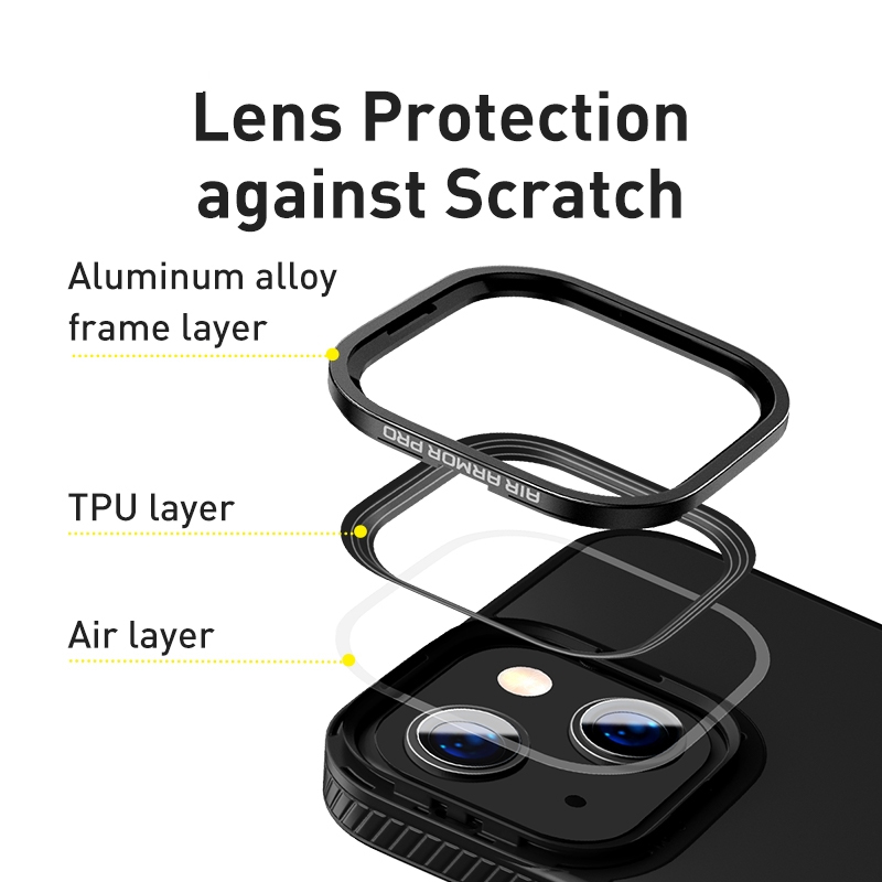 Ốp Lưng Baseus Crystal Cho iP13 | Chống Sốc Trong Suốt & Bảo Vệ Camera Air Armor Pro