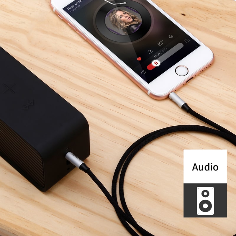 Cáp Âm Thanh AUX Baseus Yiven M30 | Jack 3.5mm 2 Đầu, Nối Loa, Dùng Trên Ô Tô