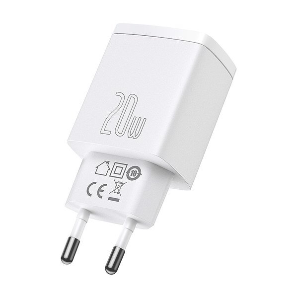 Cốc Sạc Nhanh Baseus Compact 20W | 2 Cổng USB & Type-C, Sạc Cùng Lúc 2 Thiết Bị