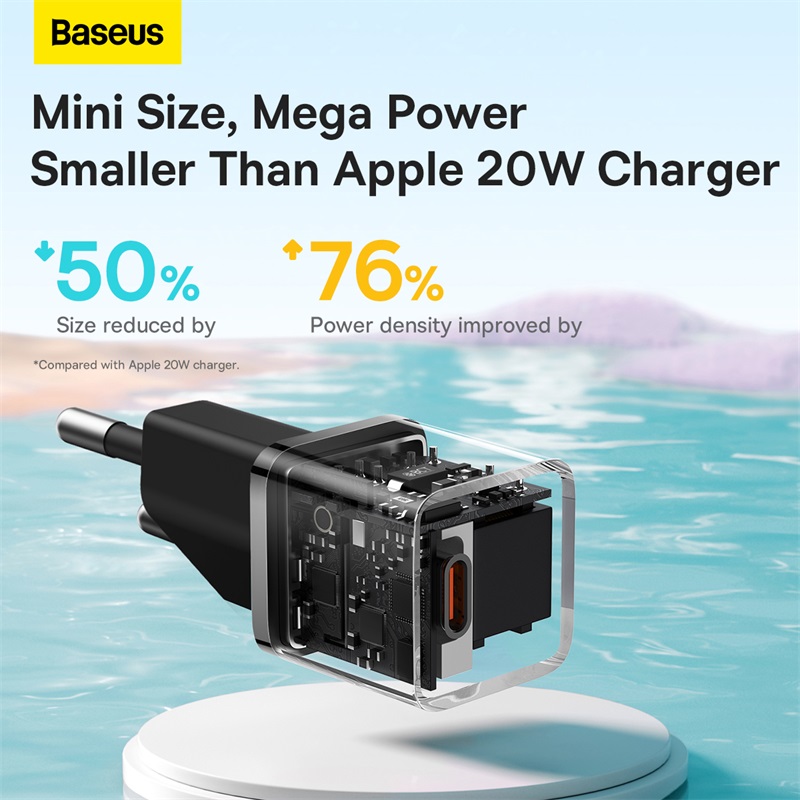 Cốc Sạc Nhanh Baseus GaN5 Mini 20W PD | Công Nghệ GaN5, Siêu Nhỏ Gọn