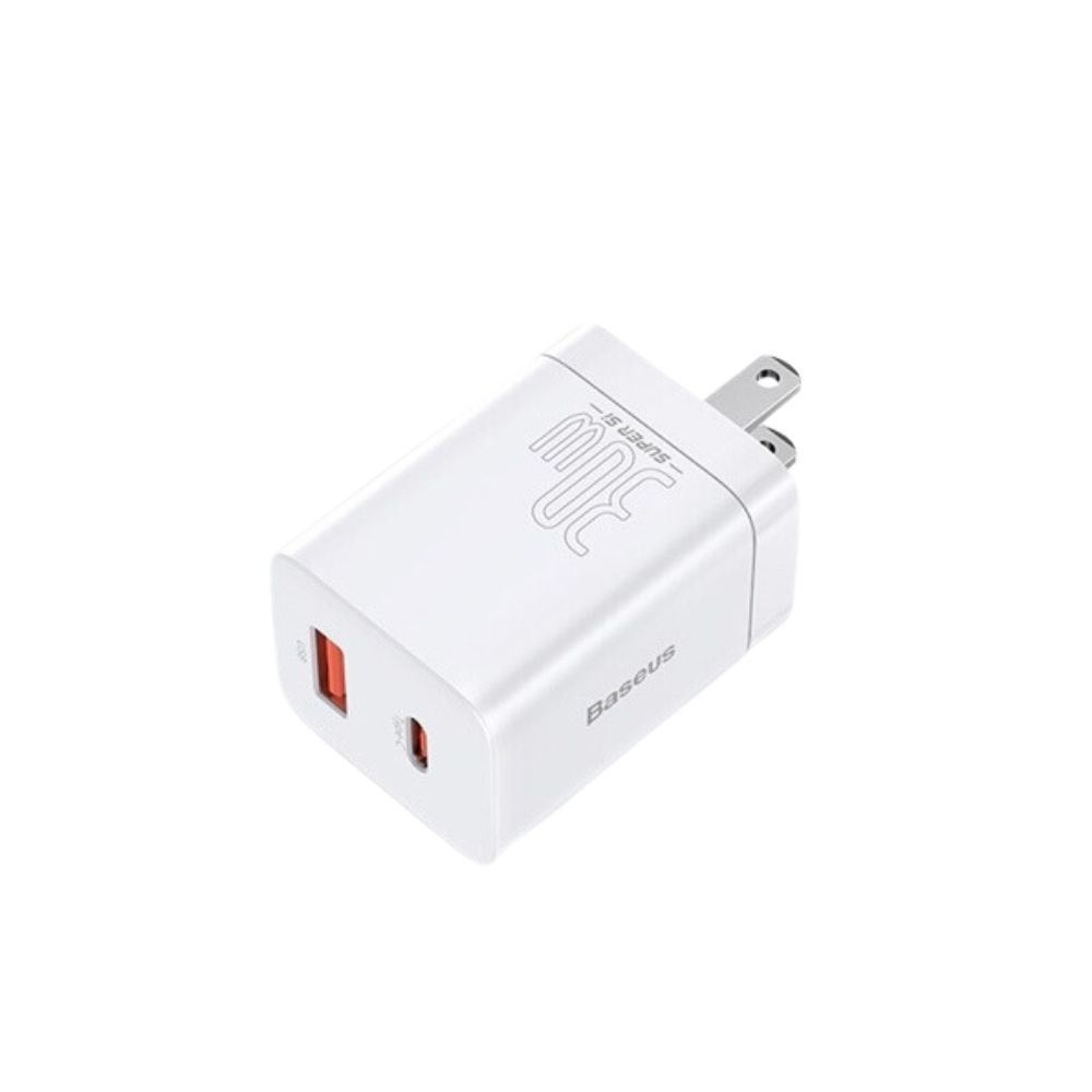 Củ Sạc Baseus Super Si Pro 30W | 2 Cổng Type-C & USB, Công Nghệ Super Si