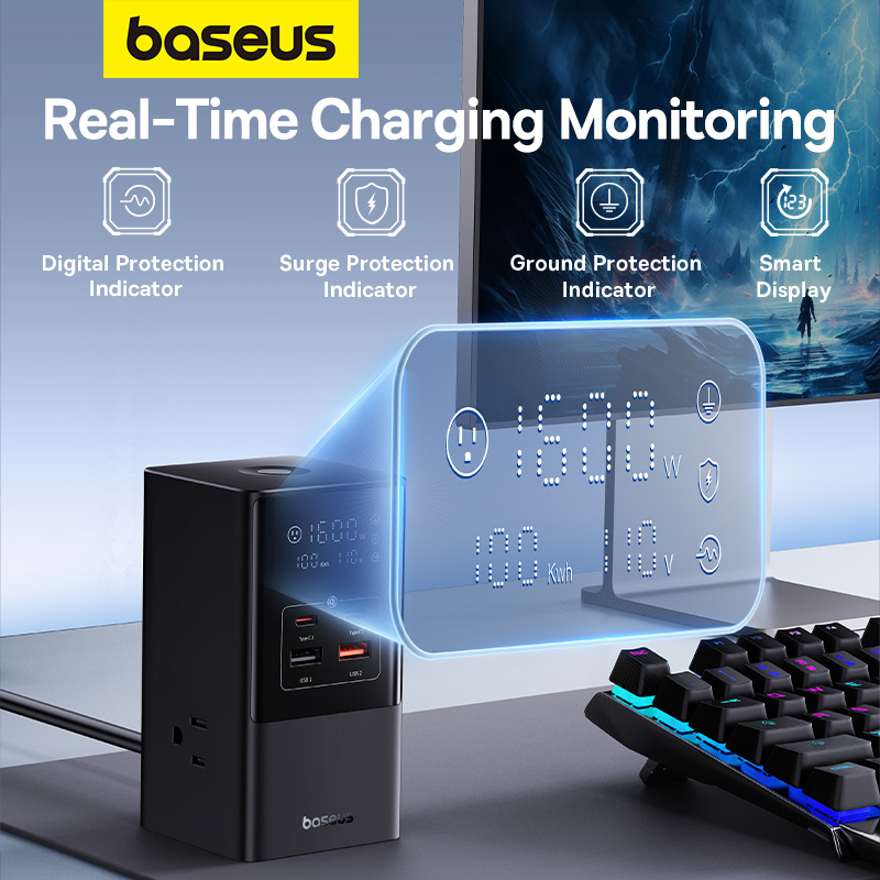 Trạm Sạc Nhanh Để Bàn Baseus 100W 7 trong 1 | Sạc Cùng Lúc Laptop & Điện Thoại, Tự Ngắt An Toàn 0.1s