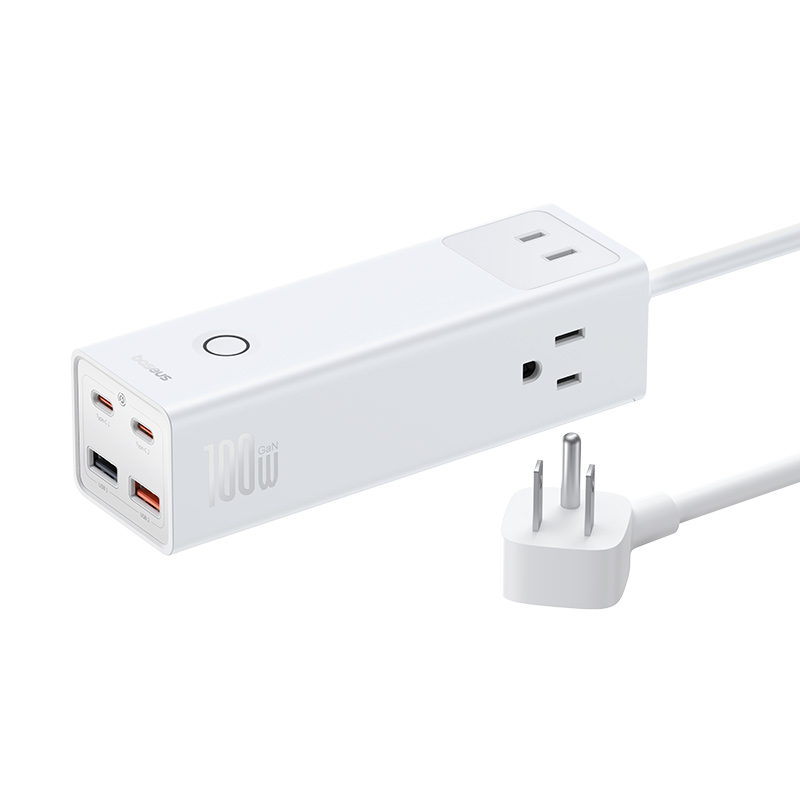 Trạm Sạc Nhanh Baseus PowerCombo Pro 100W | 7 Cổng (3AC, 2Type-C, 2USB), Tự Ngắt An Toàn 0.1s