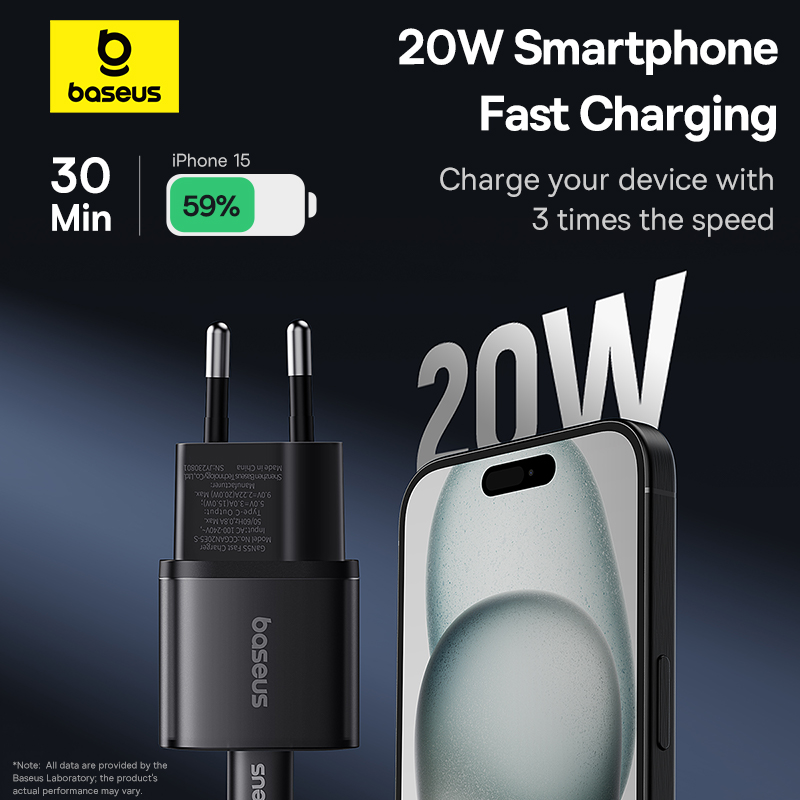Củ Sạc Nhanh Baseus GaN5S 20W | Công Nghệ GaN5 Mới, Siêu Nhỏ Gọn, Sạc Nhanh An Toàn