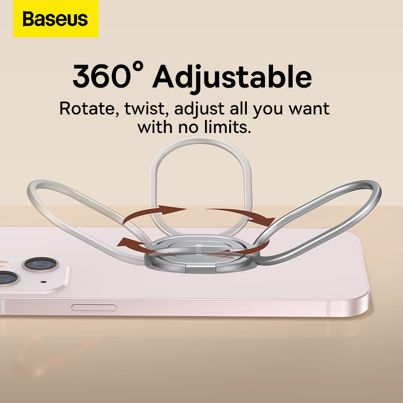Nhẫn Đỡ Điện Thoại Baseus Rails Siêu Mỏng | Thiết Kế Vòng Kép, Xoay 360 Độ