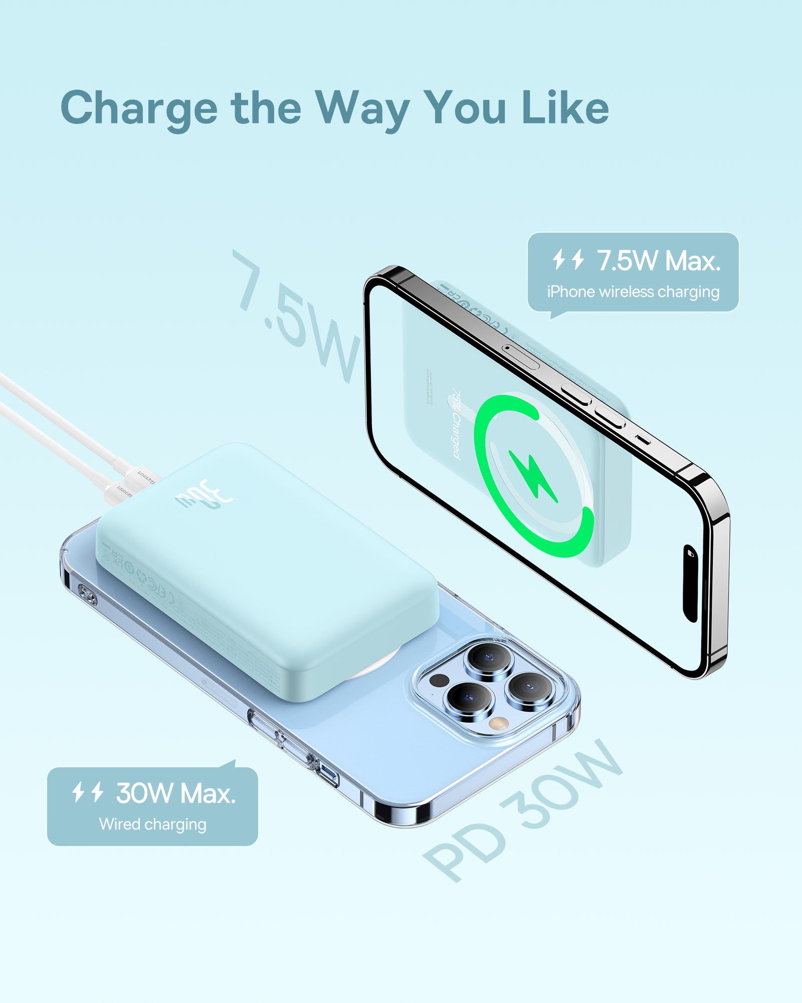 Pin Sạc Dự Phòng Baseus Magnetic 10000mAh | Sạc Nhanh Không Dây & Có Dây 30W