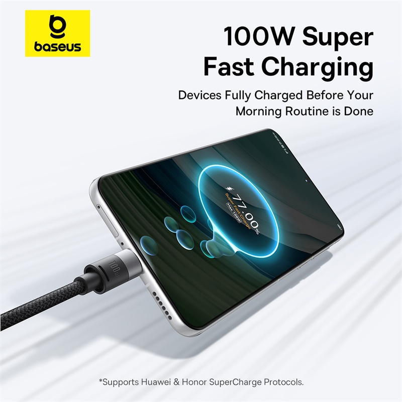 Cáp Sạc Đa Năng Baseus StarSpeed 100W USB to M+L+C | Dây Dù Siêu Bền, Sạc Cùng Lúc 3 Thiết Bị