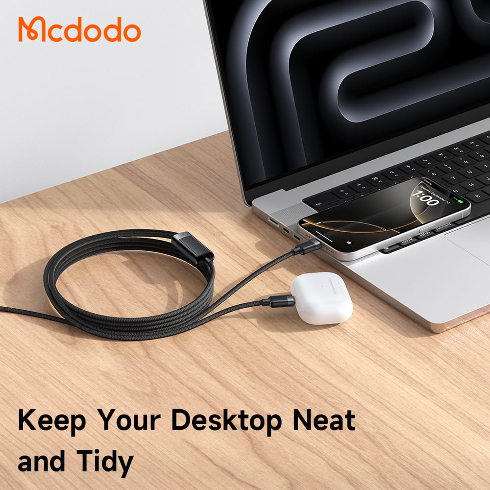 Cáp Sạc Mcdodo 100W Type C to Dual Type C | Chia 2 Cổng, Sạc Laptop & Điện Thoại