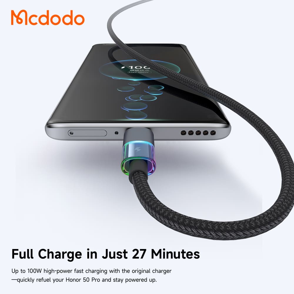 Cáp Sạc Gaming Mcdodo 6A USB to Type-C | Hiệu Ứng Đèn LED 7 Màu, Sạc Siêu Nhanh