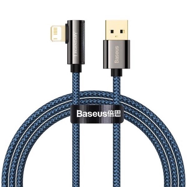 Cáp Sạc Góc Vuông Baseus 2.4A USB to Ln | Chơi Game Không Vướng Tay, Đèn Báo LED