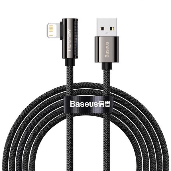 Cáp Sạc Góc Vuông Baseus 2.4A USB to Ln | Chơi Game Không Vướng Tay, Đèn Báo LED
