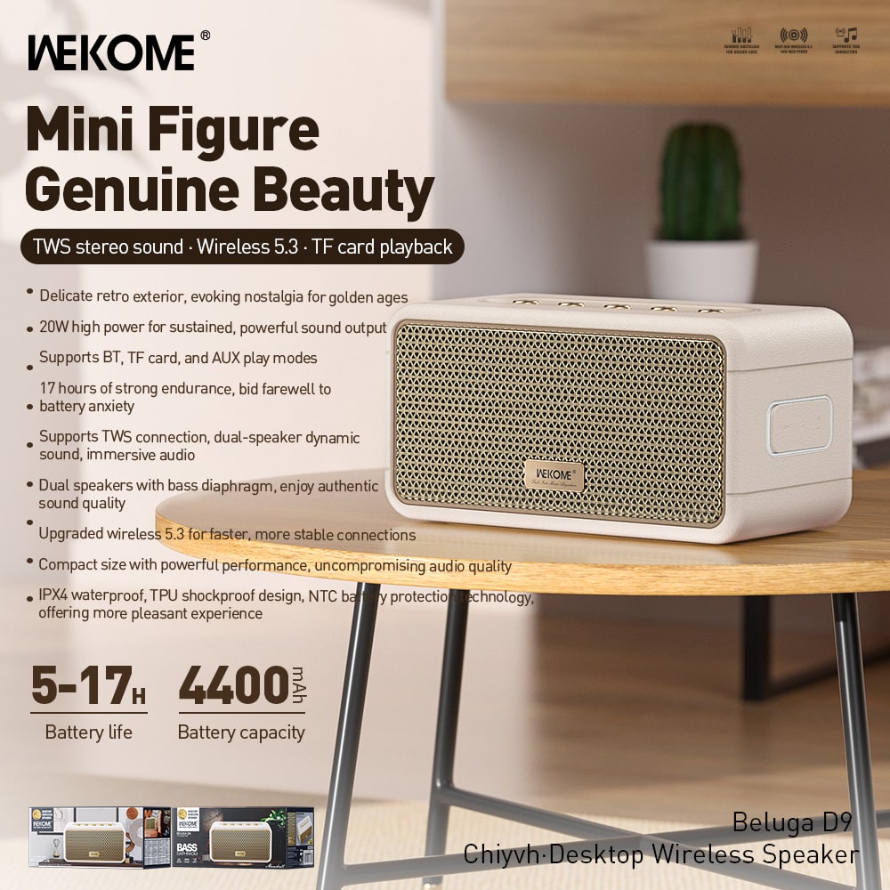 Loa Bluetooth WEKOME Mini Figure Genuine Beauty Beluga D9 Wireless Speaker