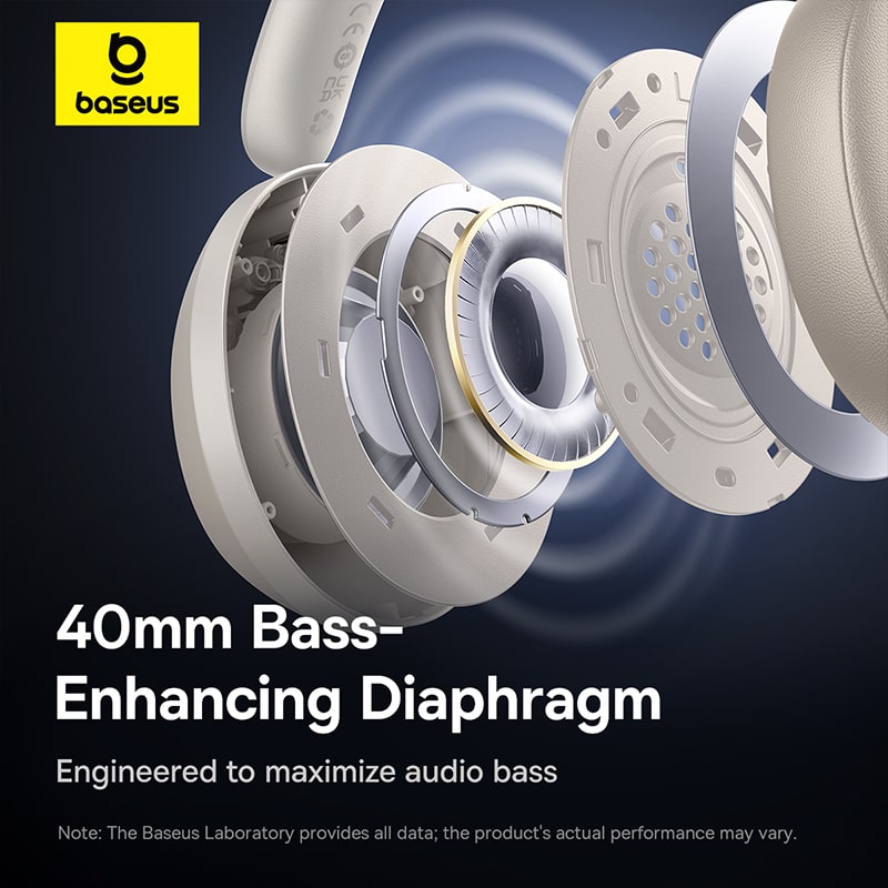Tai Nghe Bluetooth Baseus Bass 35 Max | Chụp Tai Êm Ái, Cách Âm Tốt, Gấp Gọn