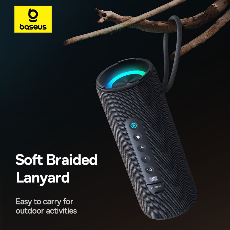 Loa Di Động Baseus AeQur 30 Air | Bluetooth 5.3, Chống Nước IPX5, Đèn LED RGB