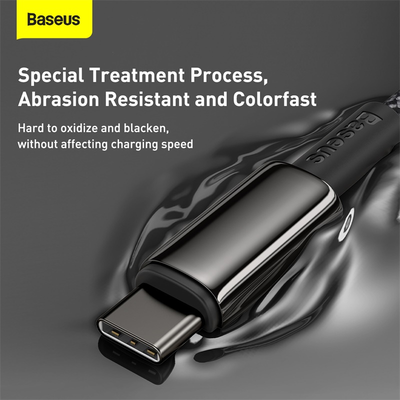 Cáp Sạc Nhanh Baseus Tungsten Gold Type-C to Type-C 100W | Dây Dù Siêu Bền, Sạc Laptop, Điện Thoại