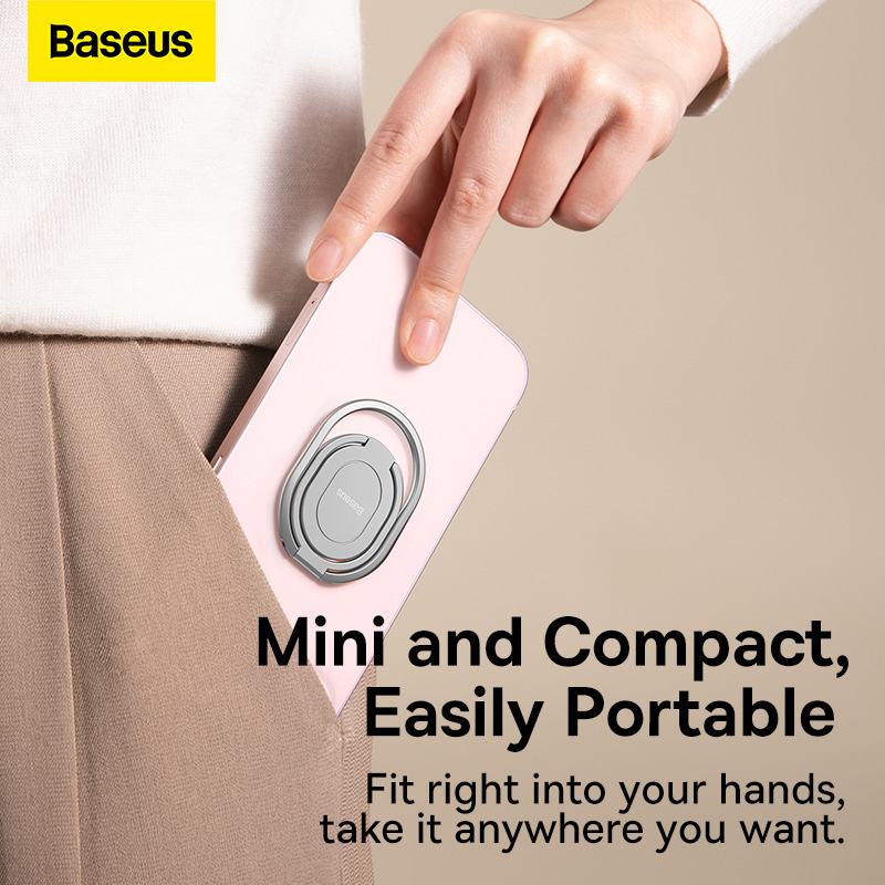 Nhẫn Đỡ Điện Thoại Baseus Rails Siêu Mỏng | Thiết Kế Vòng Kép, Xoay 360 Độ