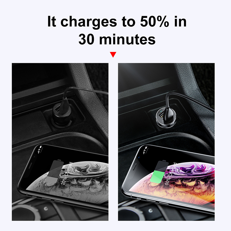 Tẩu Sạc Ô Tô Baseus High Efficiency Chia 2 Tẩu 2 USB | 2 Lỗ Tẩu 80W & 2 USB 3.1A