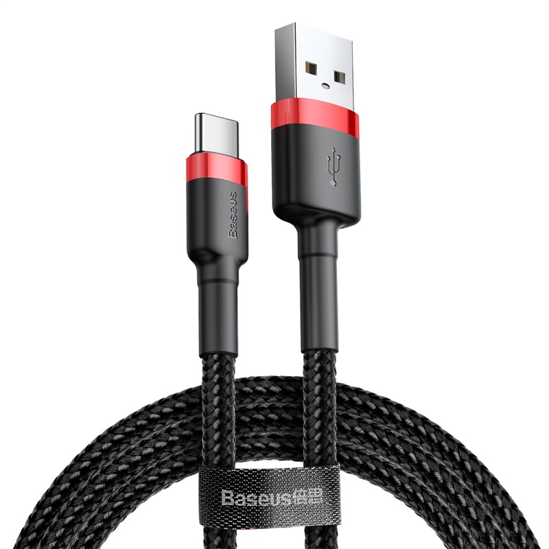 Cáp Sạc Nhanh Baseus Cafule 3A USB to Type-C | Dây Dù Chống Đứt, Bền Bỉ, Dài 1m/2m