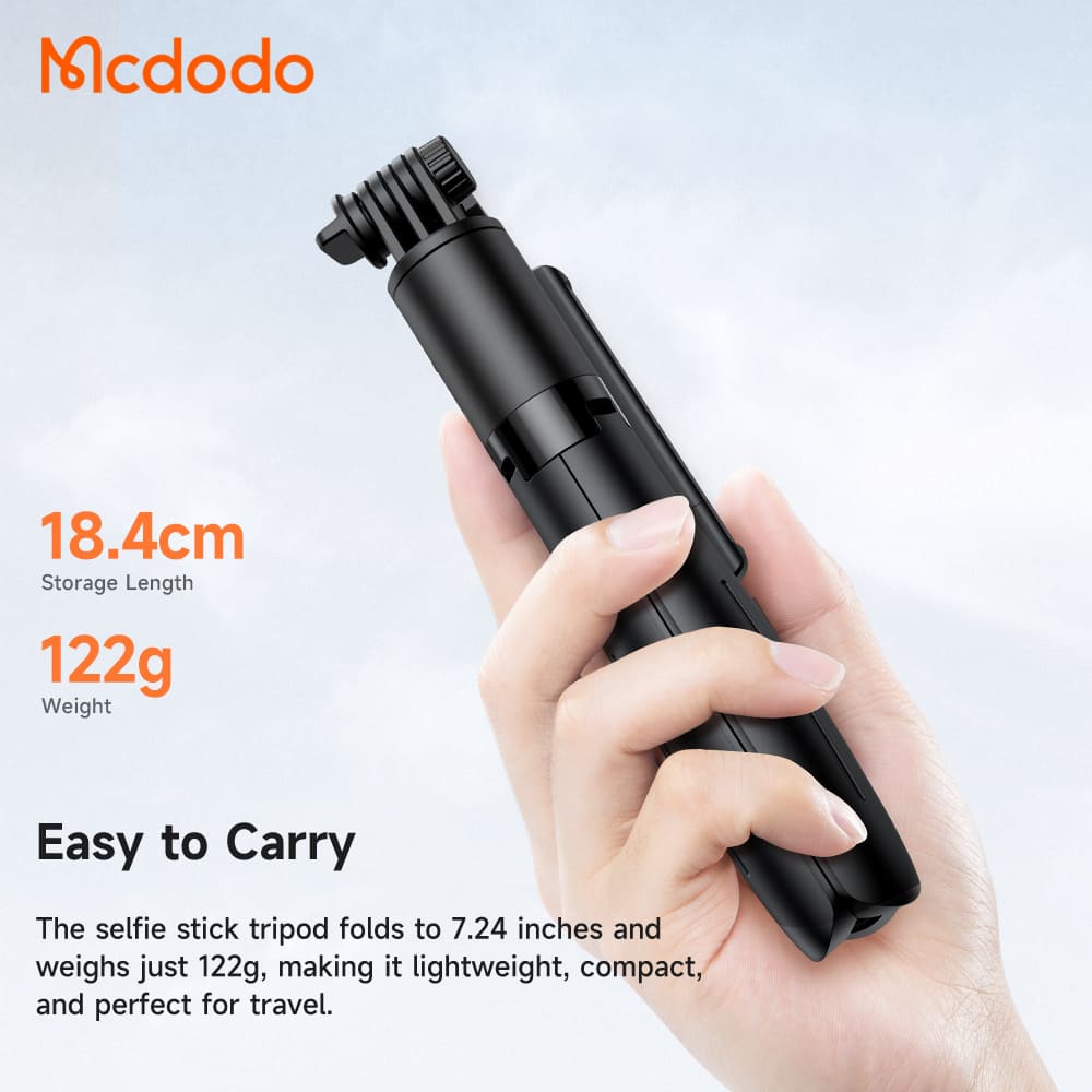 Gậy Selfie Kiêm Tripod Mcdodo | Gấp Gọn Bỏ Túi, Kèm Remote Điều Khiển Từ Xa