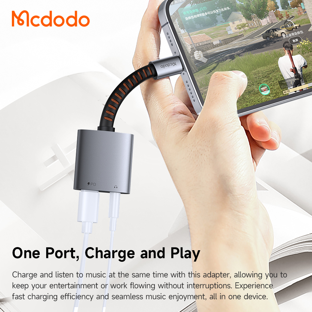 Đầu Chuyển Mcdodo 2 trong 1 Type-C | Vừa Sạc Nhanh PD 60W Vừa Nghe Nhạc