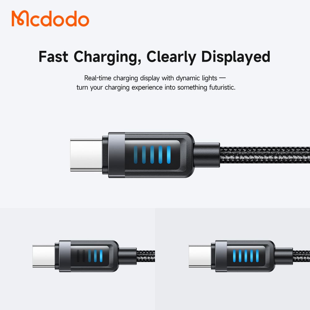 Cáp Sạc Mcdodo Cab Vision USB to Type-C 6A | Đèn LED Độc Đáo, Chống Đứt Gãy