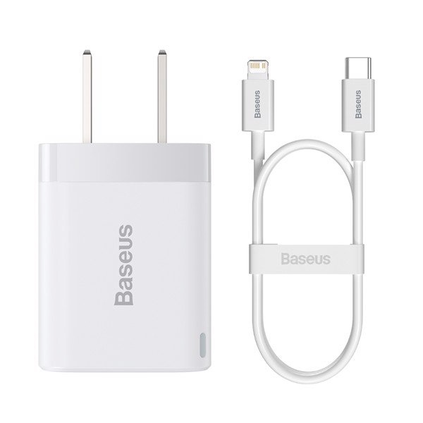 Bộ Sạc Nhanh Baseus Super Si Pro 20W | Chân Gập Gọn, Kèm Cáp Sạc Nhanh Type-C to Ln