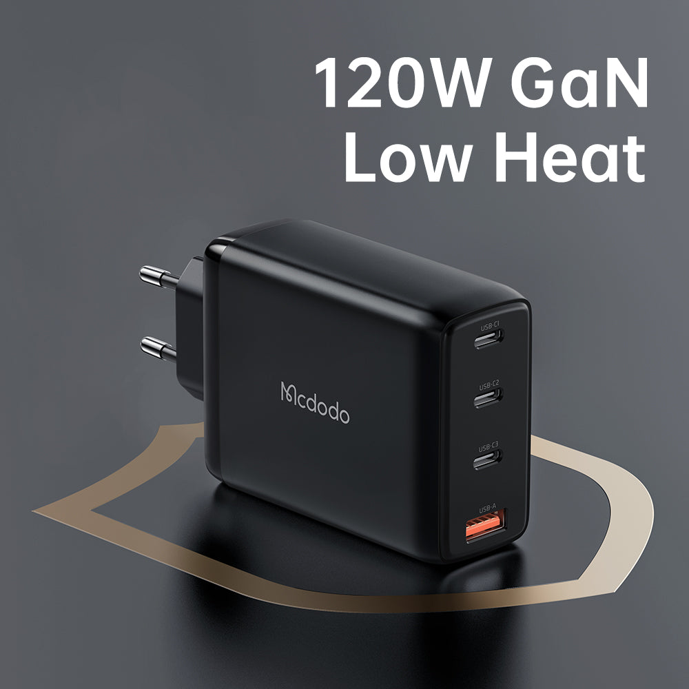 Cốc Sạc Nhanh Mcdodo Convergence Series 120W GaN 4-Port Fast Charger Set (Kèm cáp C to C 2m, 100W, 3 TypeC + USB)