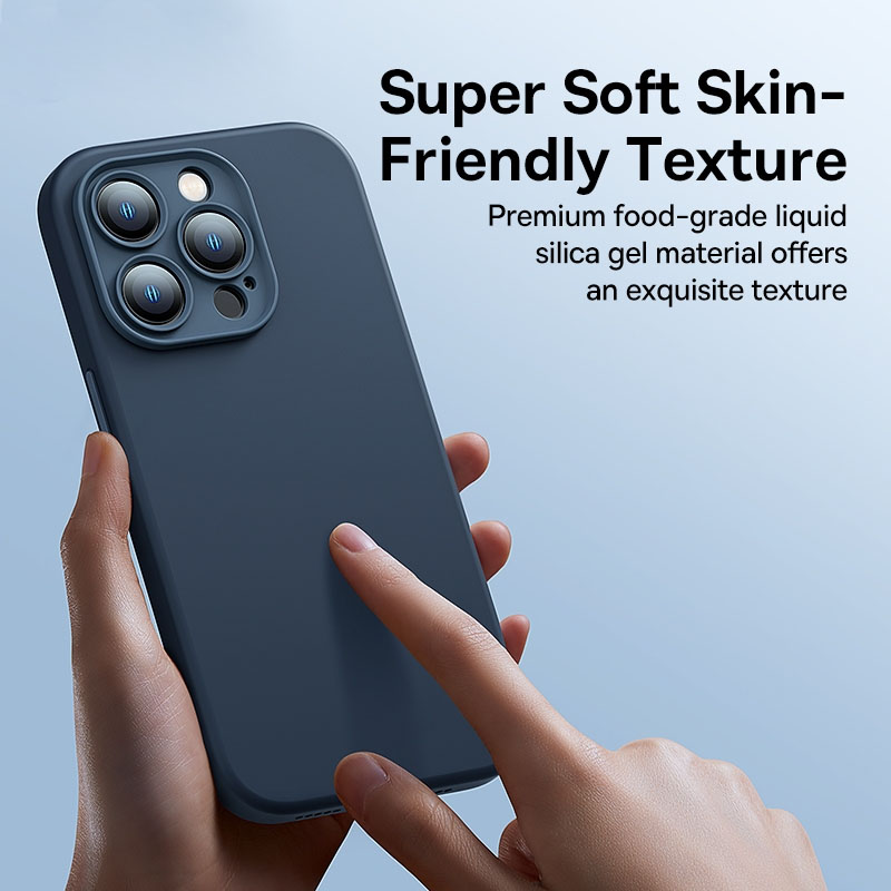 Combo Ốp Lưng Baseus Silicon Lỏng Cho iP14 | Mềm Mịn Chống Bẩn & Kèm Dán Cường Lực