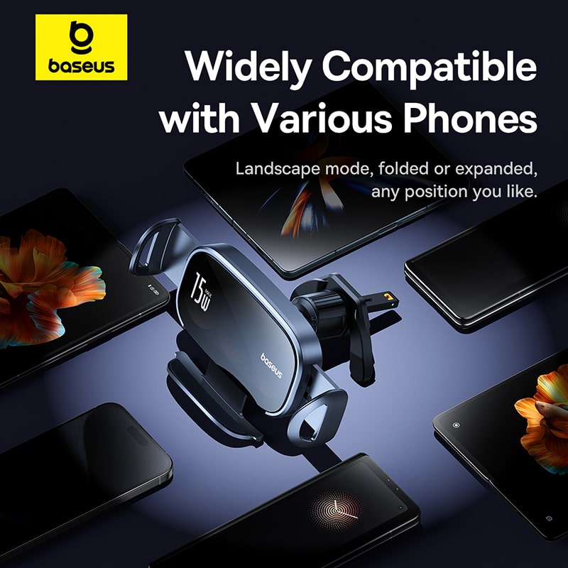 Giá Đỡ Kẹp Điện Baseus Cho Ô Tô | Sạc 15W, Kẹp Điện Tự Động, Dùng Cho Tablet