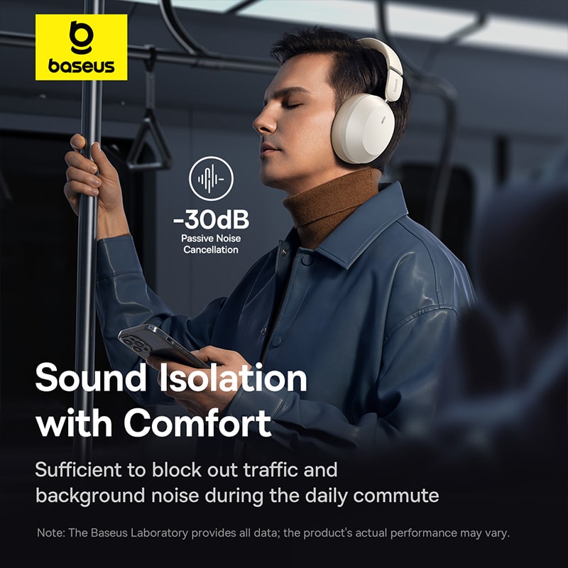 Tai Nghe Bluetooth Baseus Bass 35 Max | Chụp Tai Êm Ái, Cách Âm Tốt, Gấp Gọn