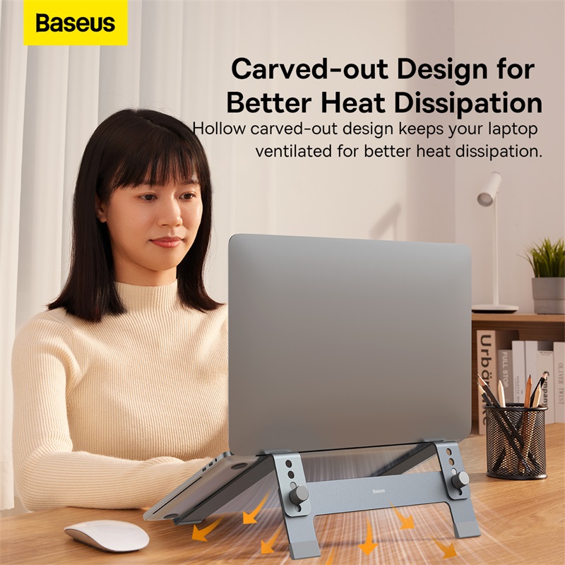 Giá Đỡ Laptop Baseus UltraStable Chống Mỏi Gáy | 4 Nấc Độ Cao, Thiết Kế Thoáng Tản Nhiệt