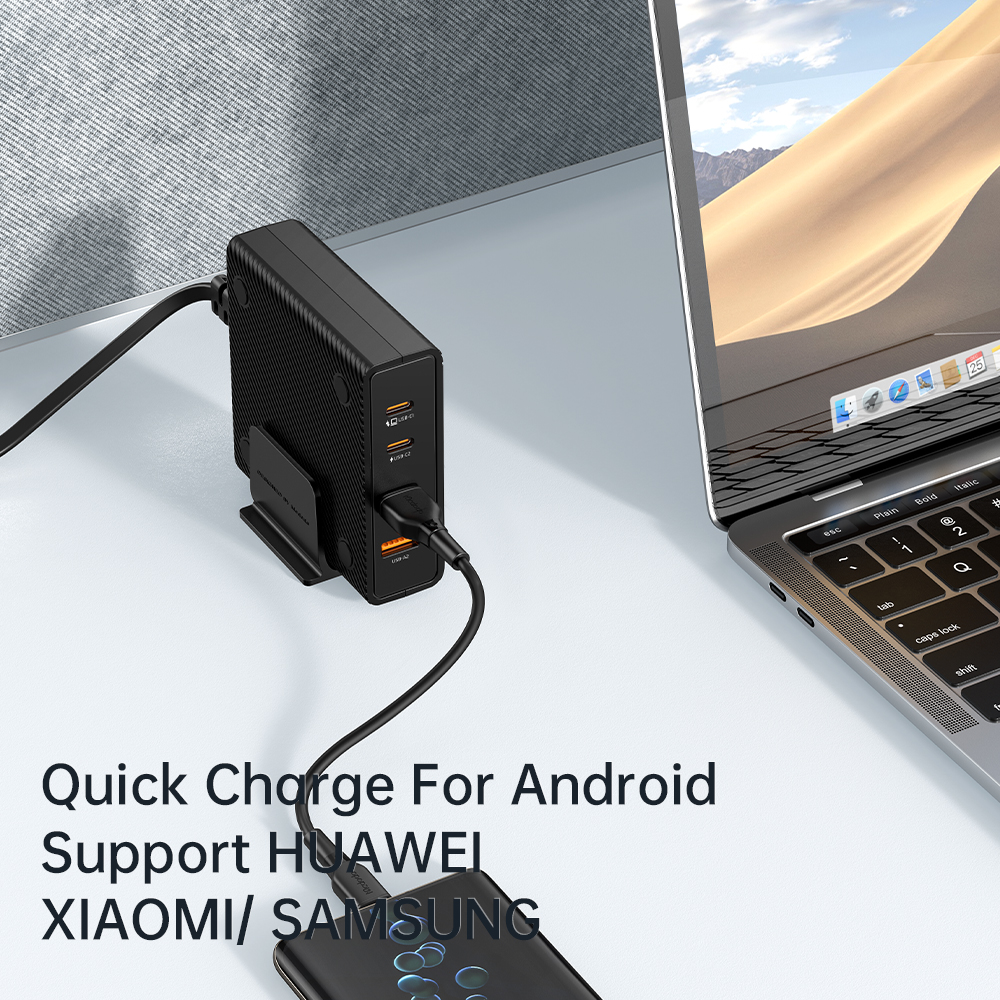 Bộ Sạc Nhanh Để Bàn Mcdodo 100W 2Type-C + 2USB | Sắp Xếp Gọn Gàng, Kèm Dây Nguồn 1.5m