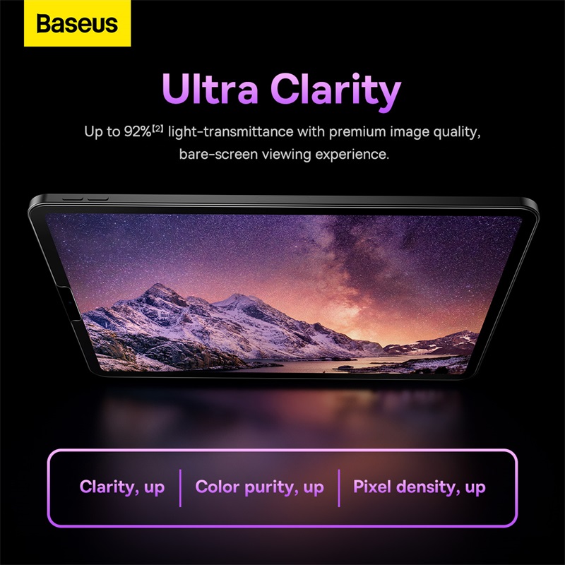 Kính Cường Lực Baseus Crystal Cho Máy Tính Bảng | Trong Suốt HD, Chống Va Đập, Full Màn Hình