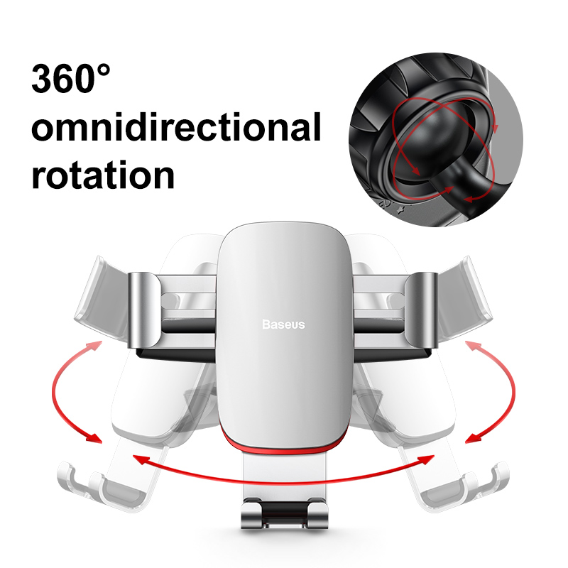 Giá Đỡ Điện Thoại Baseus Metal Age Khe CD | Kẹp Tự Động Gravity, Hợp Kim Nhôm