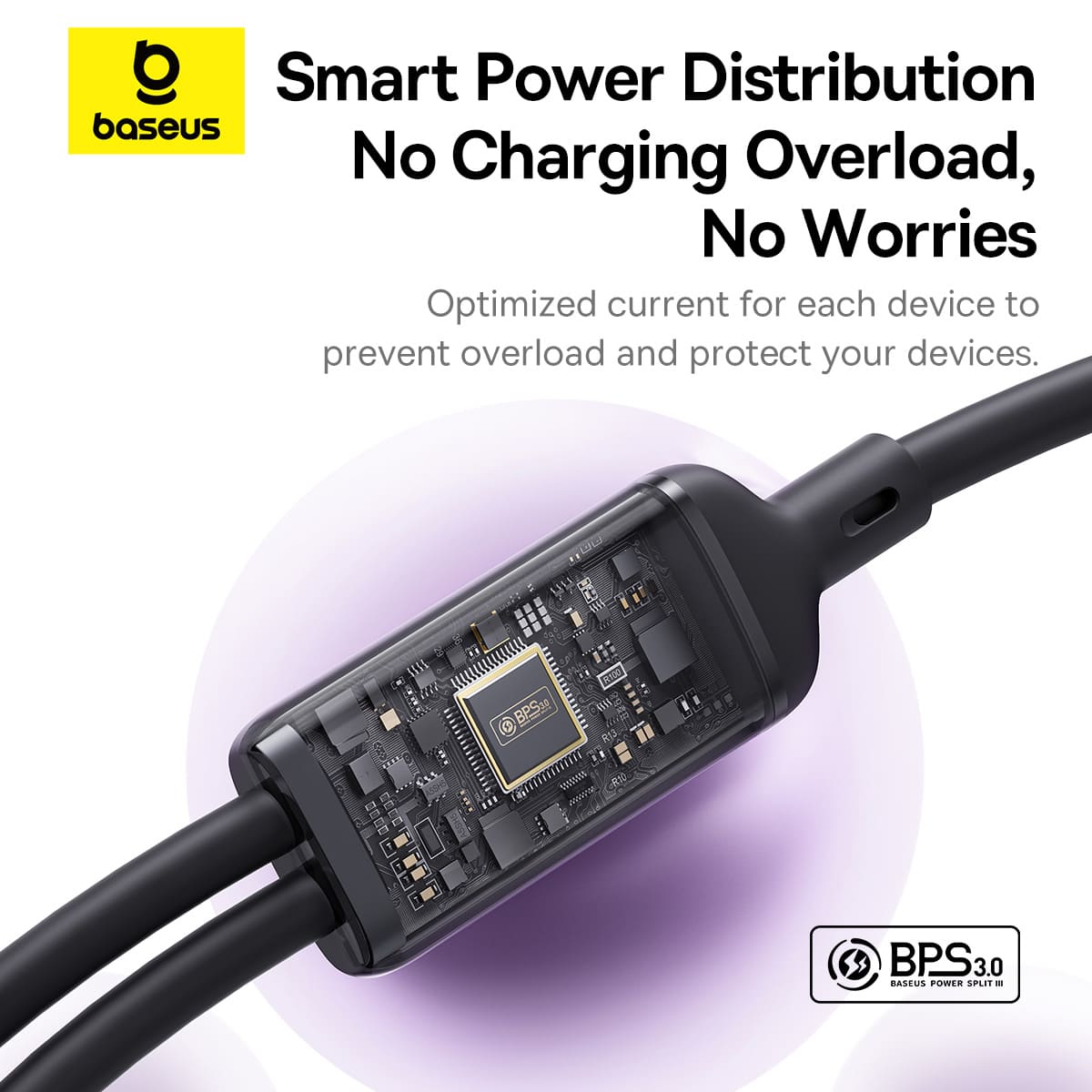 Cáp Sạc Baseus 2 trong 1 100W Type-C to Dual Type-C | Dây Mềm Dẻo, Sạc Cùng Lúc 2 Thiết Bị