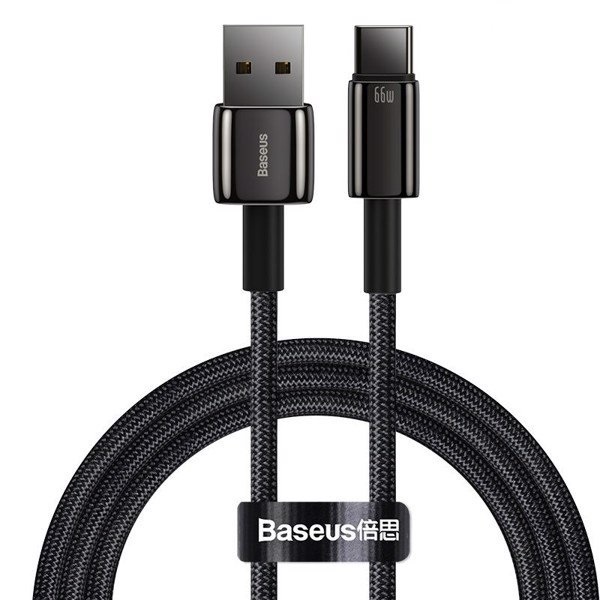 Cáp Sạc Baseus USB to Type-C 66W (6A) | Vỏ Hợp Kim Kẽm, Chống Gãy, Chống Kéo Đứt, Vỏ Hợp Kim