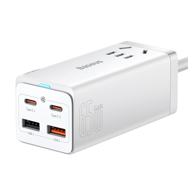 Trạm Sạc Baseus GaN3 Pro 65W 5 Cổng | AC + 2USB + 2Type-C, Sạc Nhanh Laptop, Điện Thoại