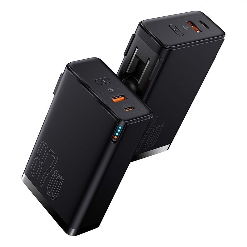 Củ Sạc Kiêm Pin Dự Phòng Baseus 87W GaN3 | 2-trong-1, Sạc Nhanh Laptop 65W, 2 Cổng