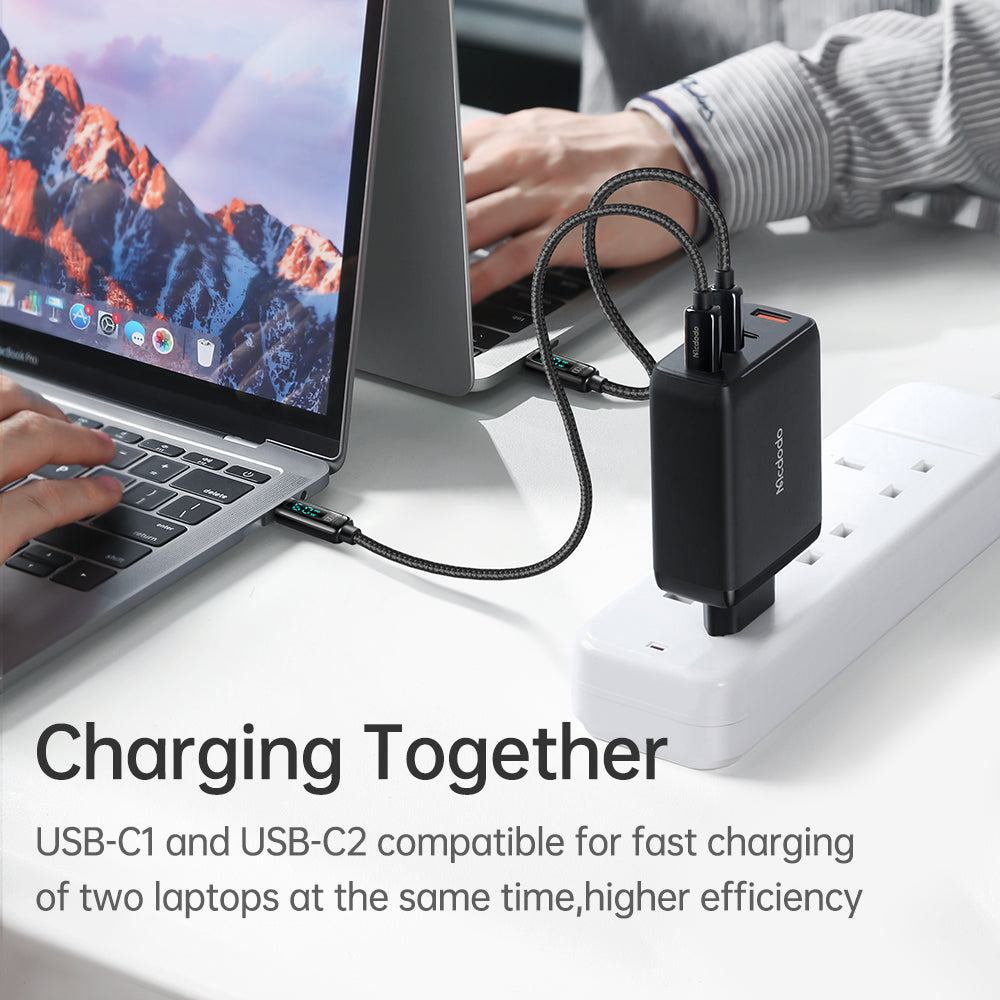 Cốc Sạc Nhanh Mcdodo Convergence 120W GaN Set | Kèm Cáp 100W 2m, Sạc 4 Thiết Bị, 3Type-C + USB