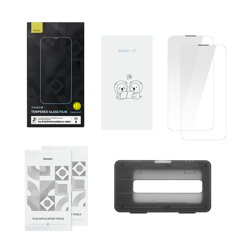 Bộ 2 Kính Kính Cường Lực Baseus NanoCrystal Cho iP13/iP14 | Chống Bụi Loa & Tự Dán