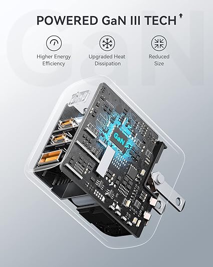 Củ Sạc Nhanh Voltme Revo 65W | Công Nghệ GaN III, 2Type-C + USB, Sạc Nhanh Laptop & Điện Thoại