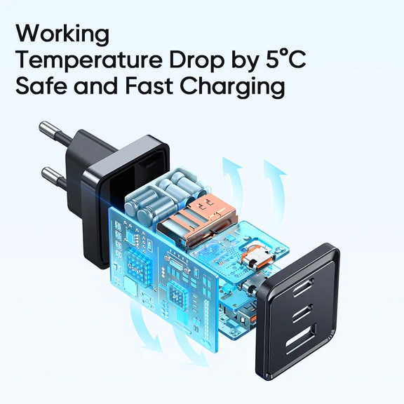 Cốc Sạc Nhanh Mcdodo 67W 2C1U Gan5 mini Fast Charger Kit Pro (2 Type-C + USB, Kèm cáp)