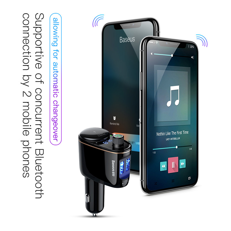 Tẩu Sạc Ô Tô Baseus S06 Bluetooth MP3 | Mở Rộng Cổng Tẩu, Hỗ Trợ Nghe Nhạc, Đàm Thoại