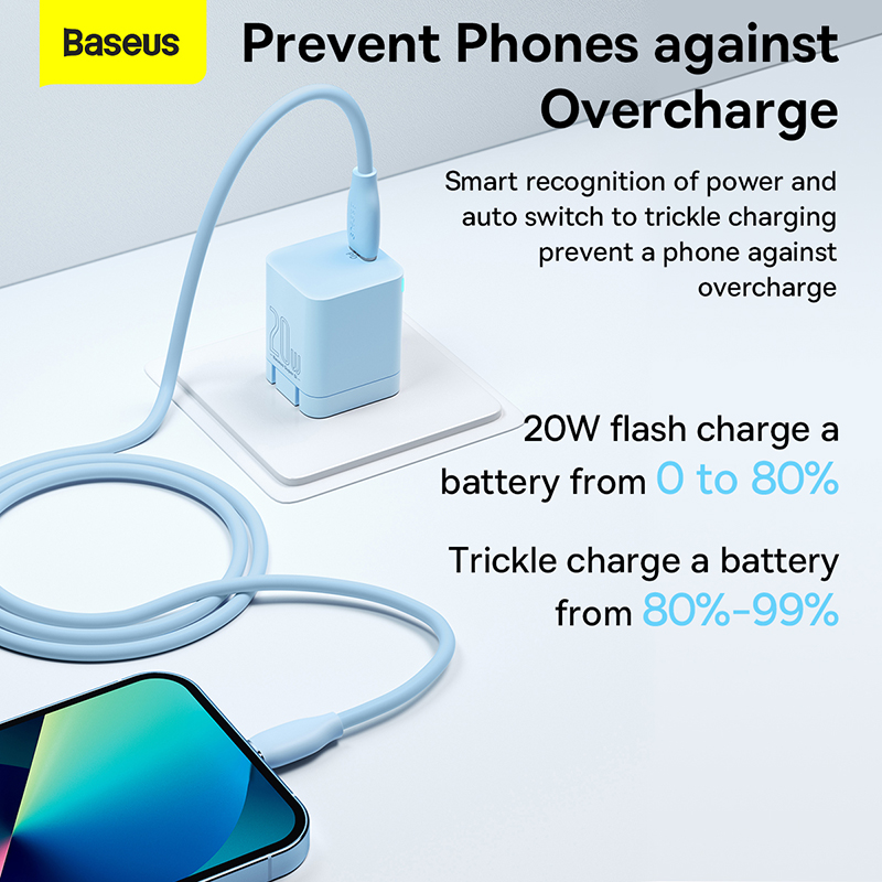 Bộ Sạc Nhanh Kèm Cáp C To Lightning Silica Gel Baseus Super Si Pro Quick Charger Type C 20W