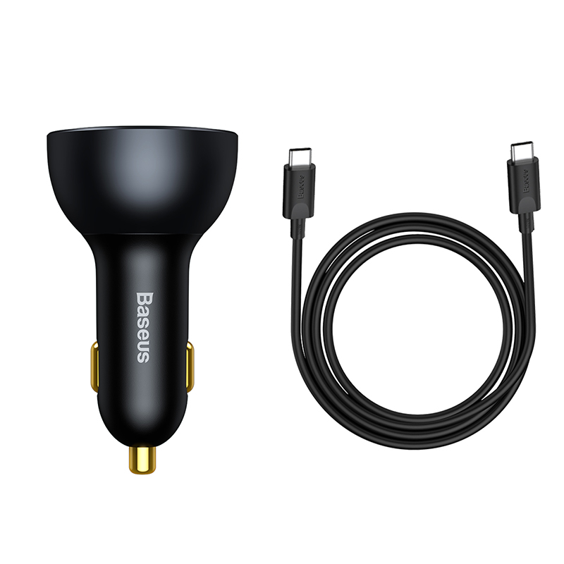 Tẩu Sạc Baseus 160W Quick Charge™ 5 | 2 Type-C + USB, Sạc Nhanh Laptop Điện Thoại, Kèm Cáp 100W
