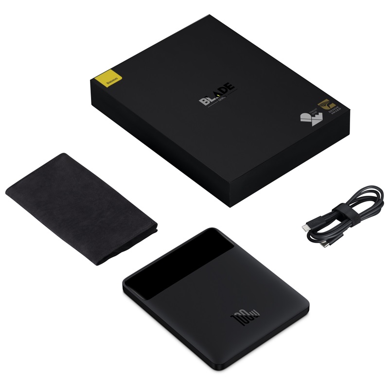 Sạc Dự Phòng OS-Baseus Blade High Power Digital Display Quick Charge Power Bank 20000mAh 100W (Kèm cáp C to C 100W, 1m, Đen)